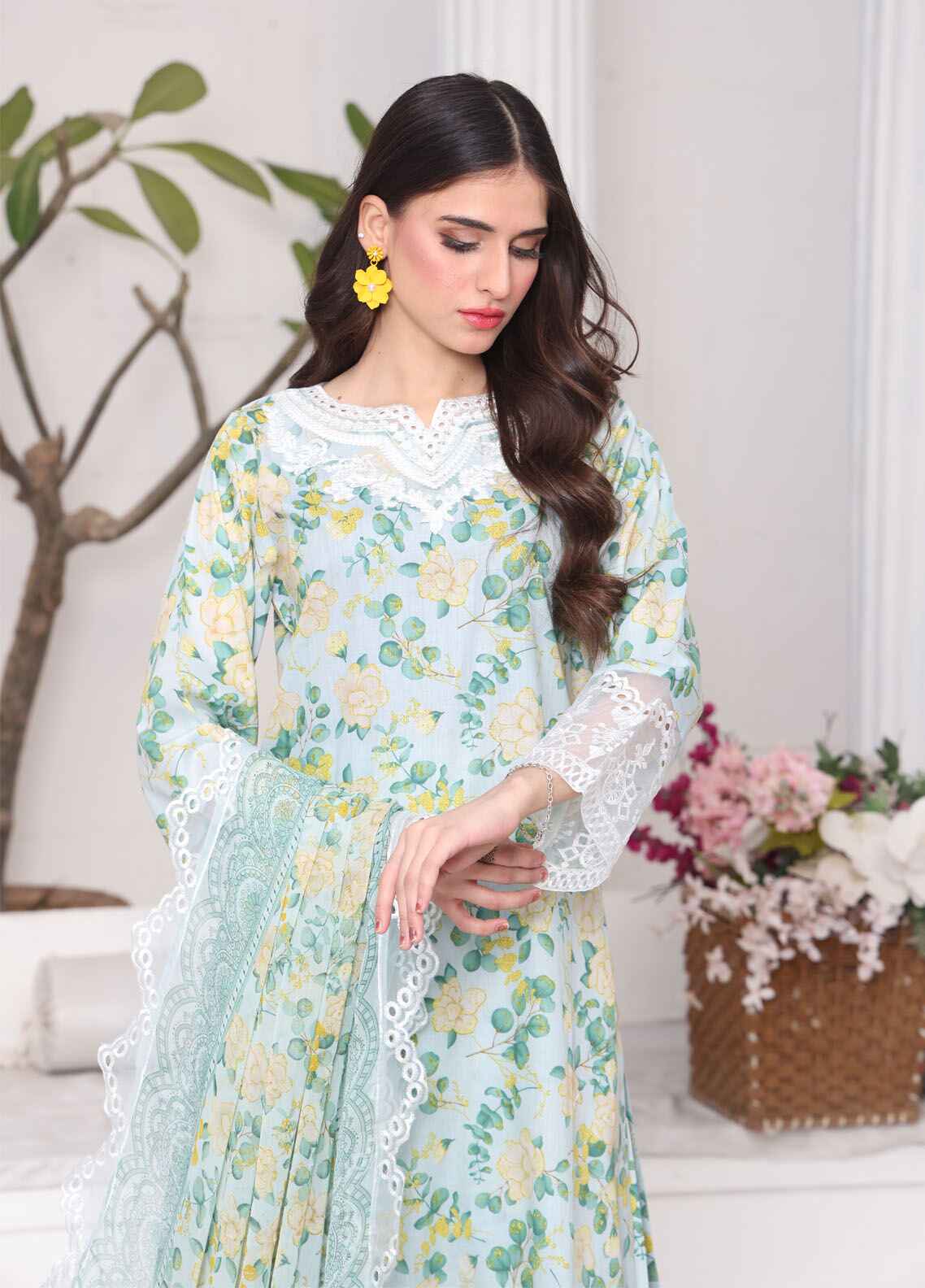 Aabroo By Polawn Printed Stitched 3 Piece Lawn Suit PD-25-103-Ready to Wear