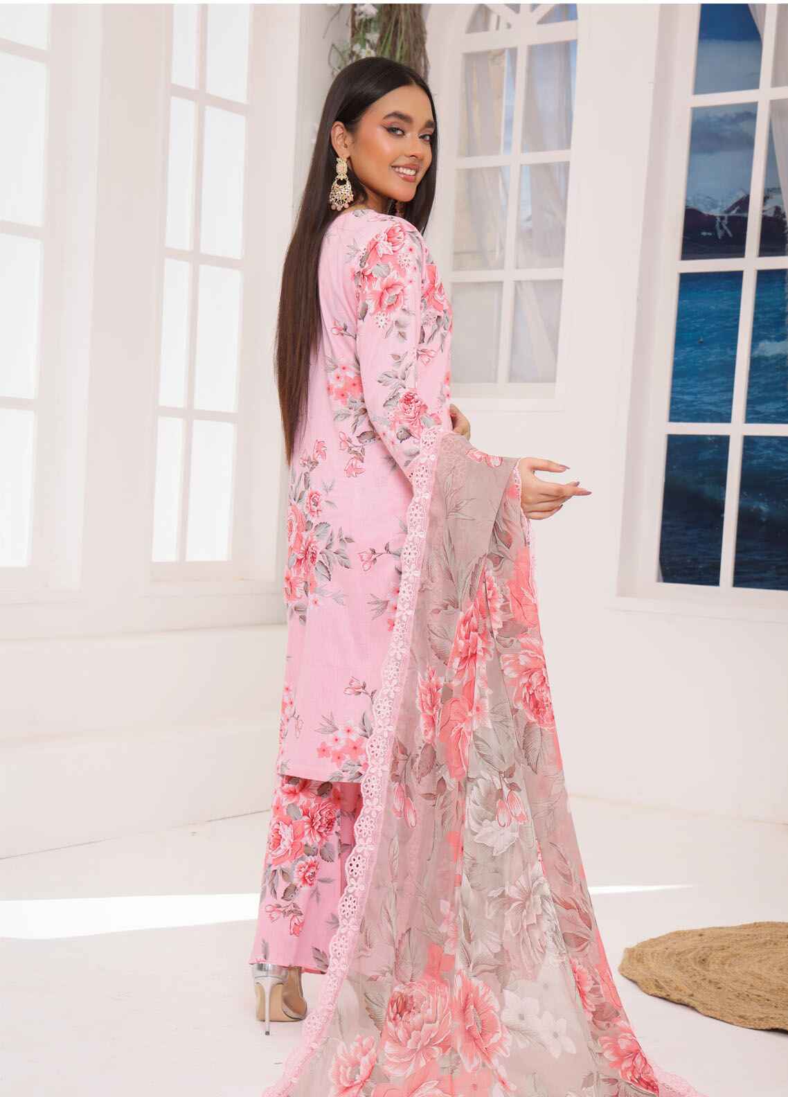 Aabroo By Polawn Printed Stitched 3 Piece Lawn Suit PD-25-104-Ready to Wear