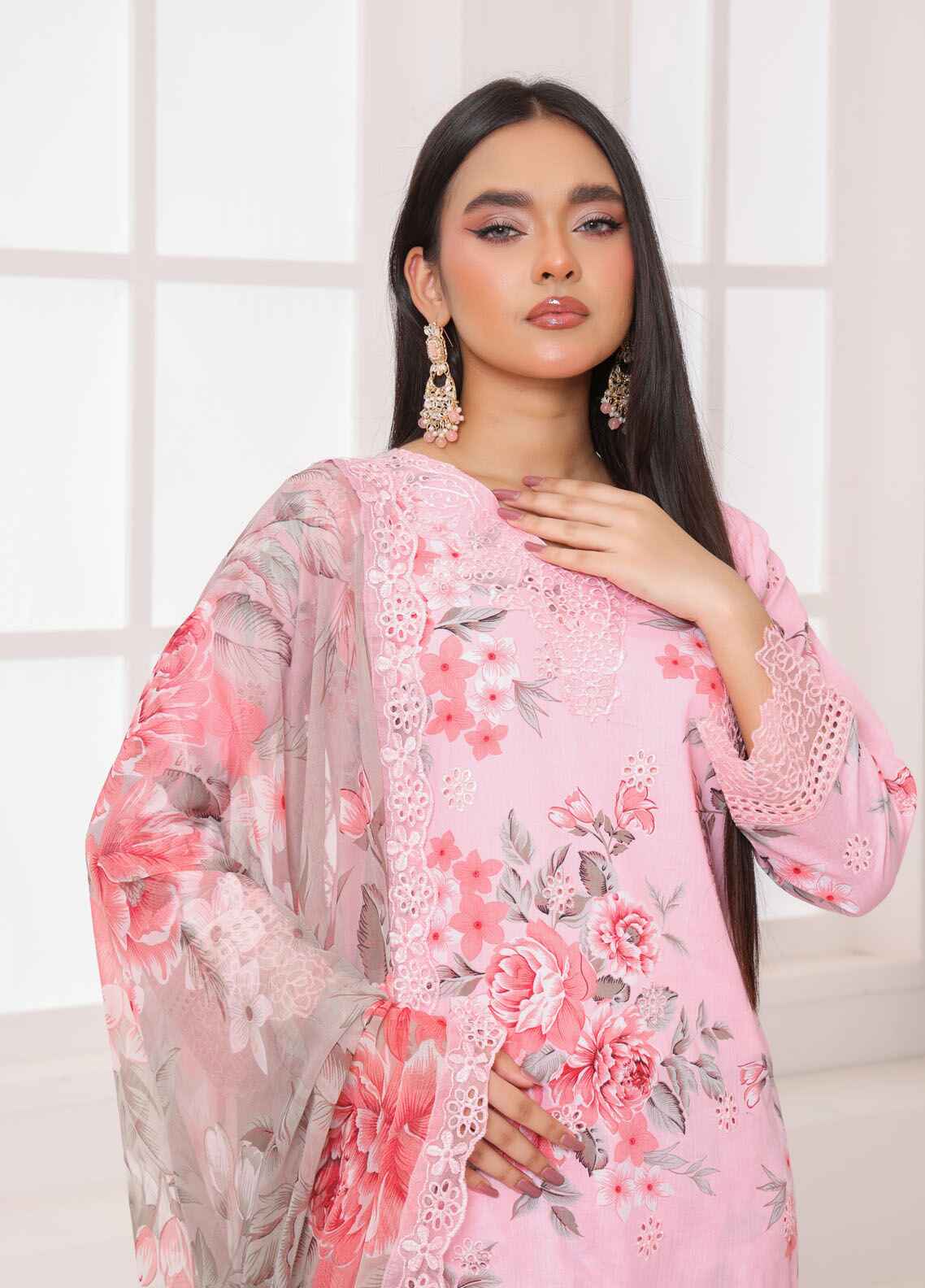 Aabroo By Polawn Printed Stitched 3 Piece Lawn Suit PD-25-104-Ready to Wear