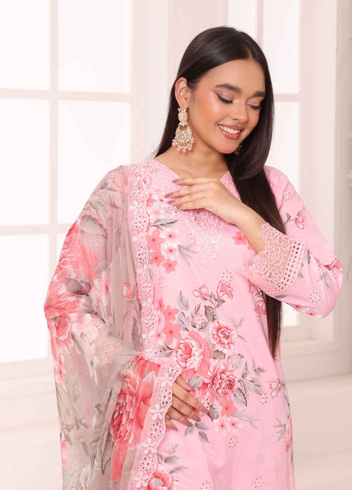 Aabroo By Polawn Printed Stitched 3 Piece Lawn Suit PD-25-104-Ready to Wear