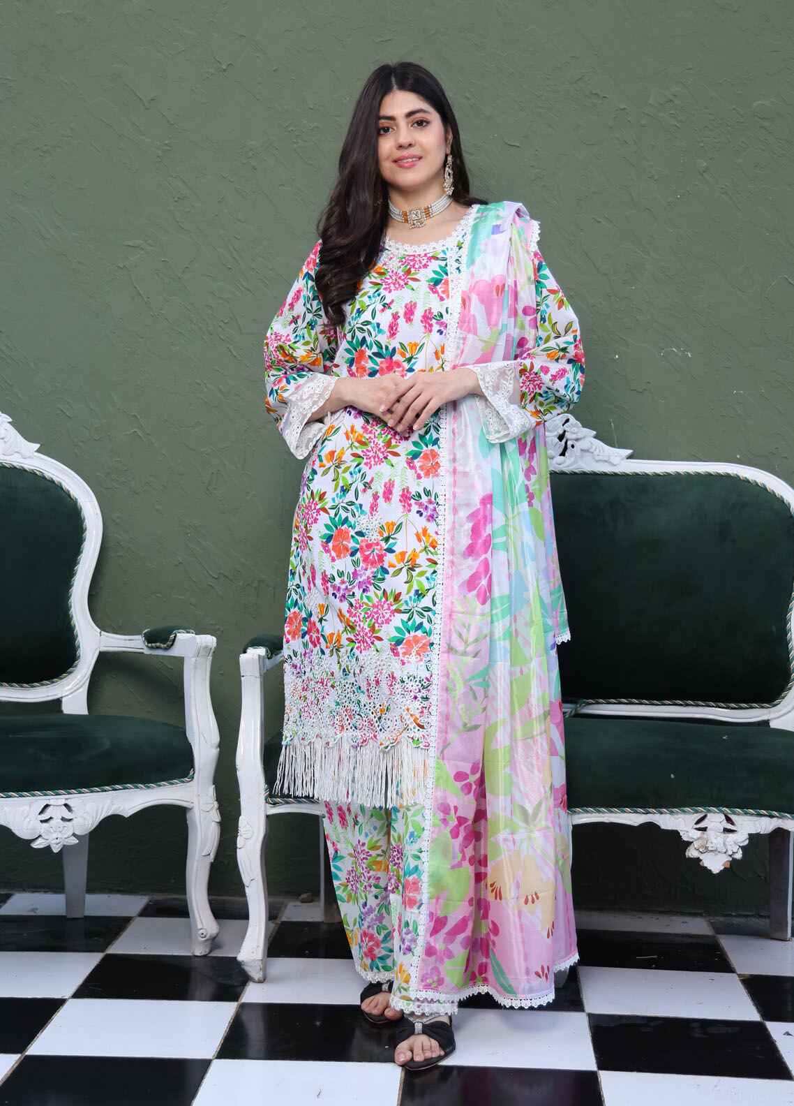 Aabroo By Polawn Printed Stitched 3 Piece Lawn Suit PD-25-105-Ready to Wear