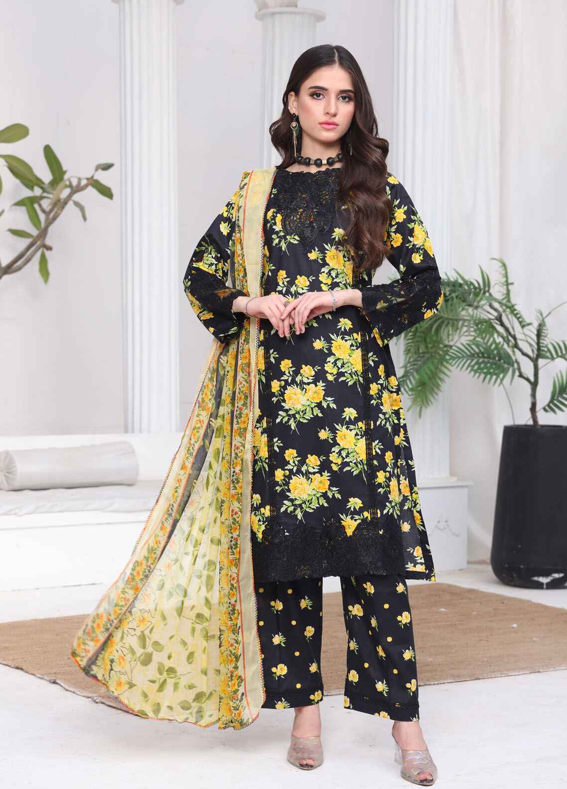 Aabroo By Polawn Printed Stitched 3 Piece Lawn Suit PD-25-106-Ready to Wear