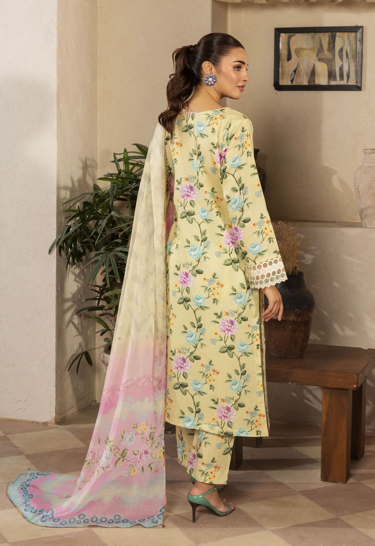 Jhilmil By Polawn Embroidered Stitched 3 Piece Lawn Suit PD-25-406-Ready to Wear