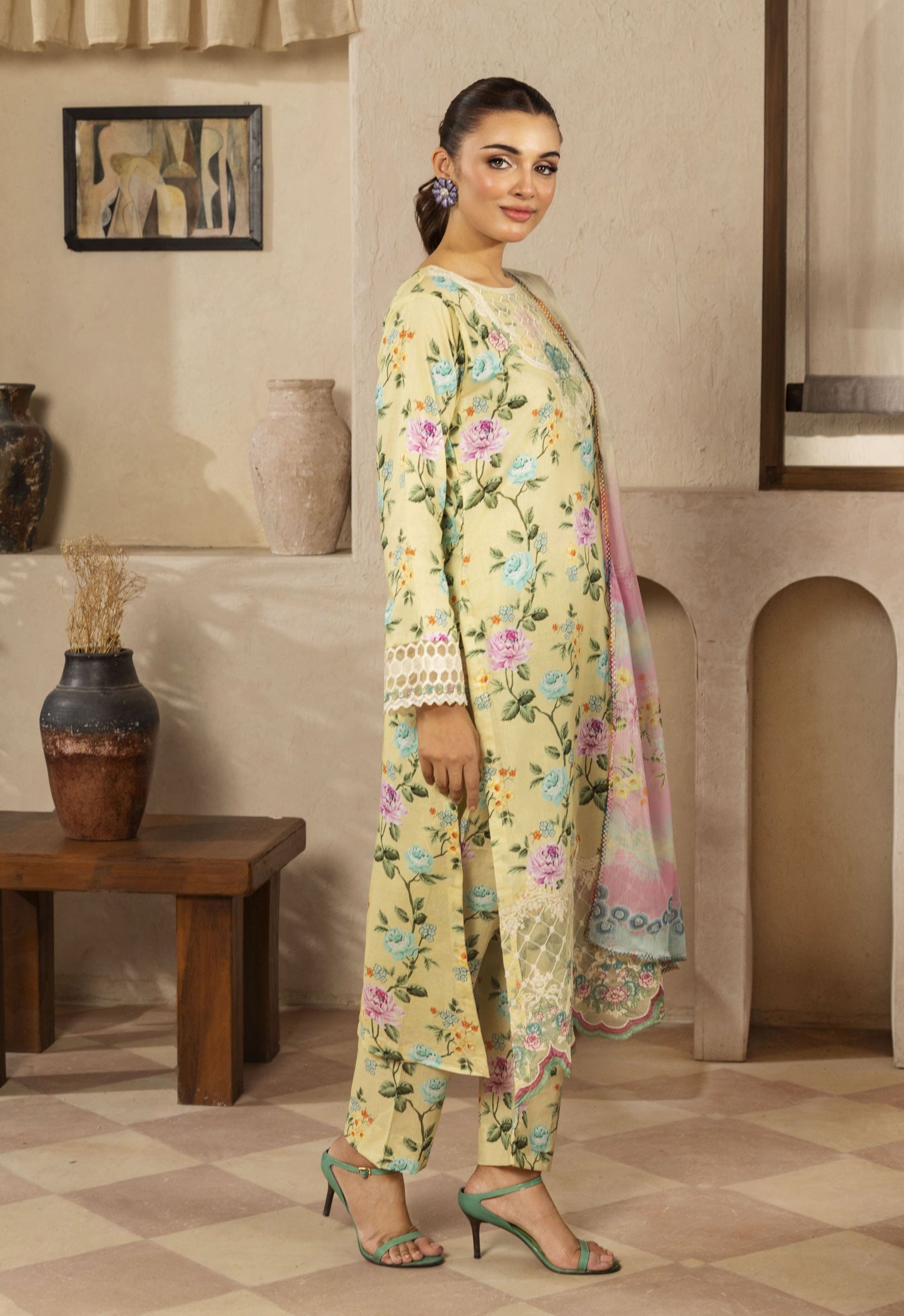 Jhilmil By Polawn Embroidered Stitched 3 Piece Lawn Suit PD-25-406-Ready to Wear