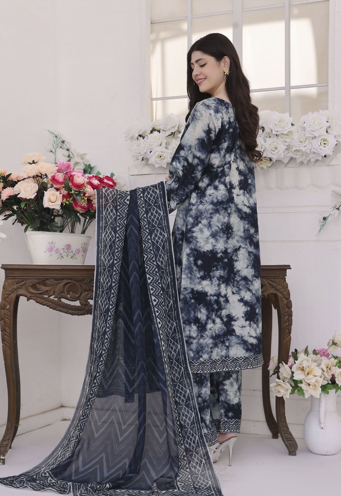 Jhilmil By Polawn Embroidered Stitched 3 Piece Lawn Suit PD-25-423-Ready to Wear