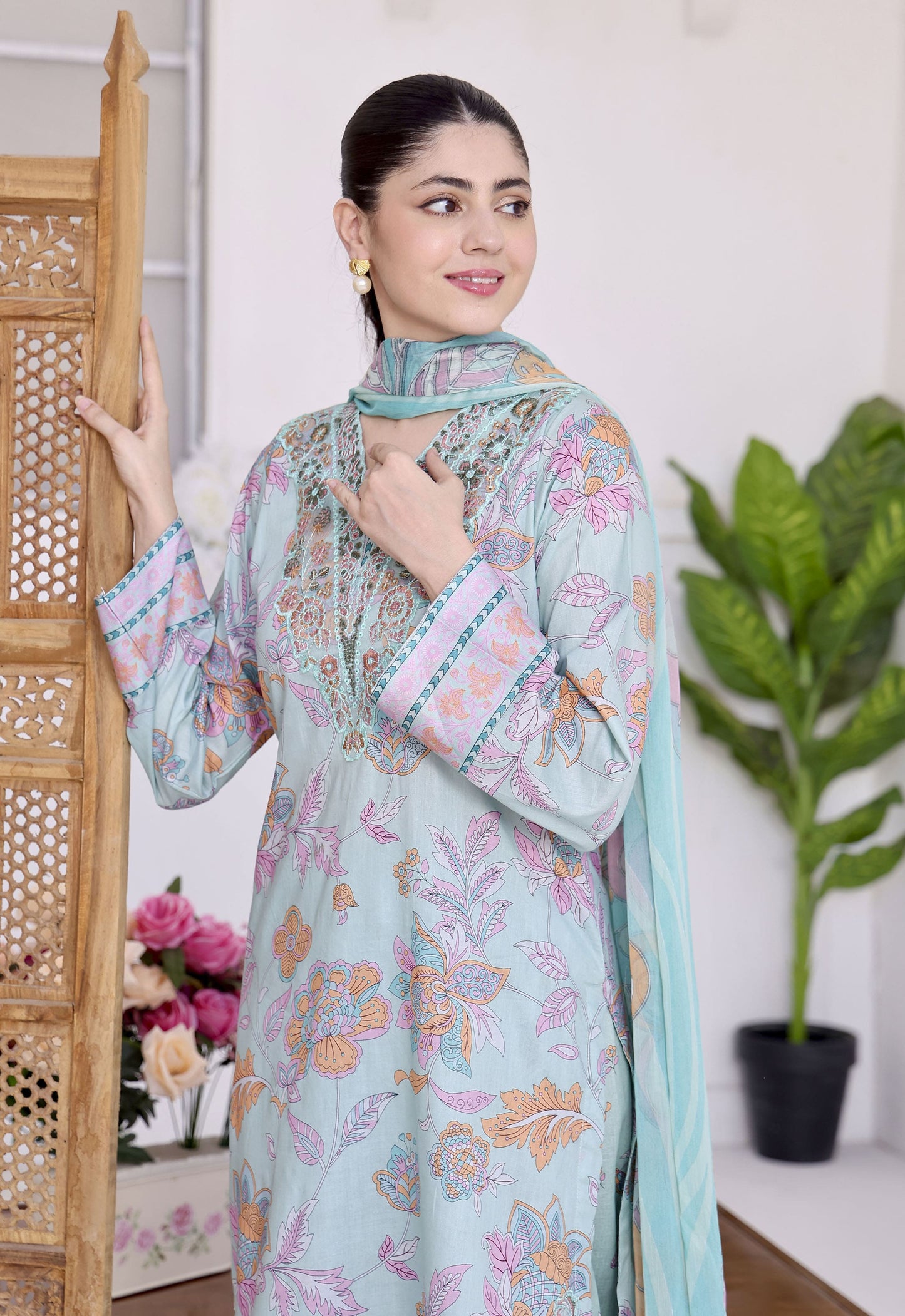 Jhilmil By Polawn Embroidered Stitched 3 Piece Lawn Suit PD-25-428-Ready to Wear