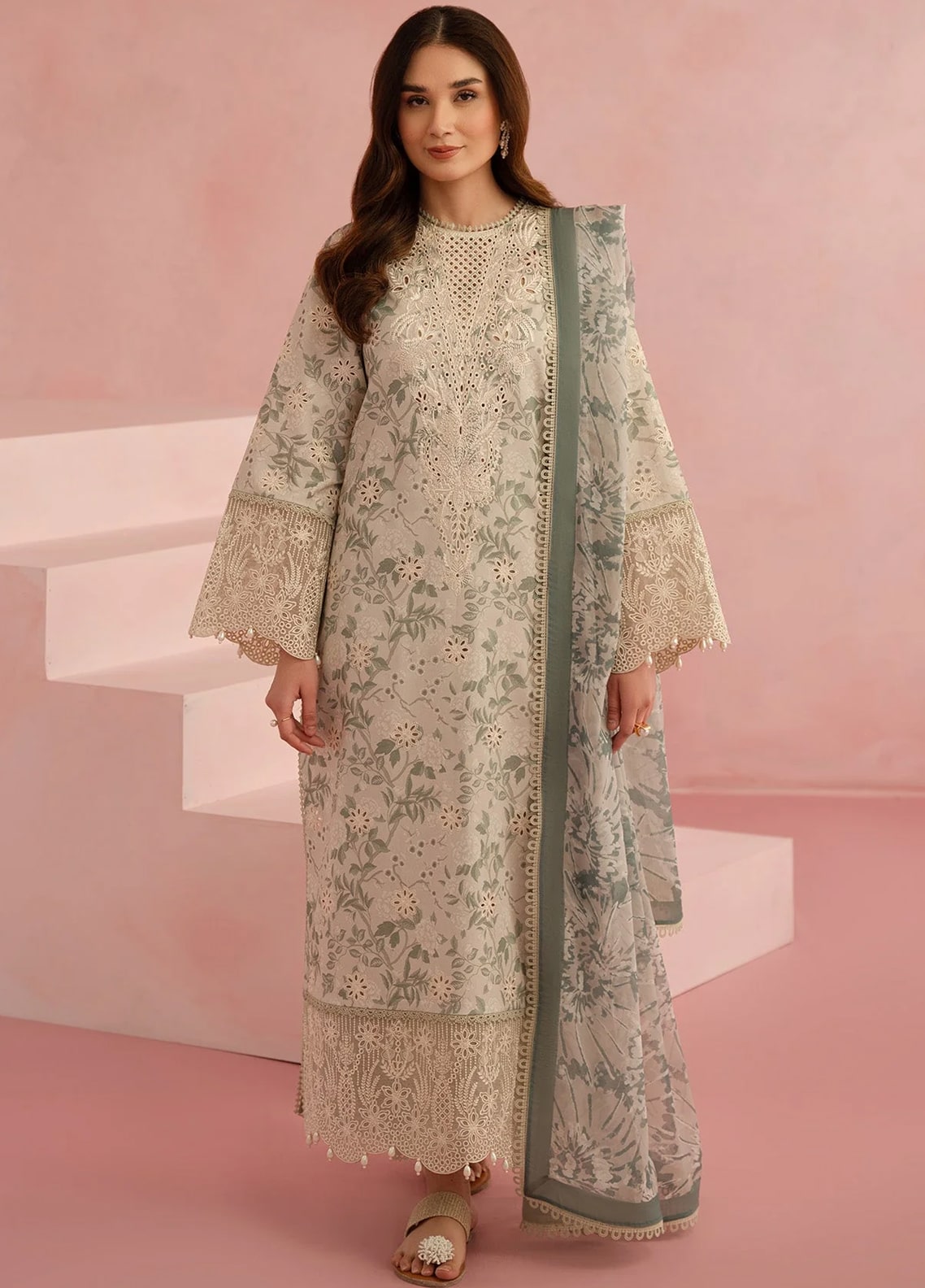 Embroidered Lawn 3 Piece Unstitched Suit AL-KYLON-25 - Summer Collection