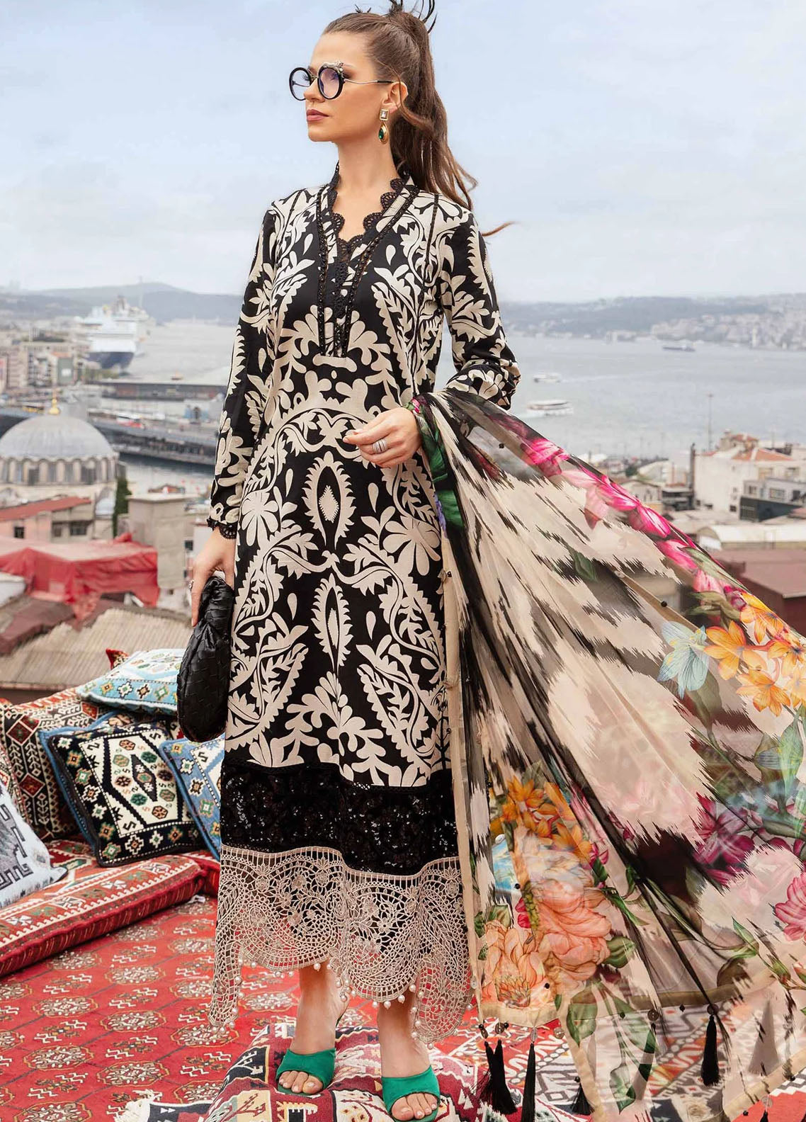 Embroidered Lawn 3 Piece Unstitched Suit MBL-MPT-2307-B-24-Summer Collection