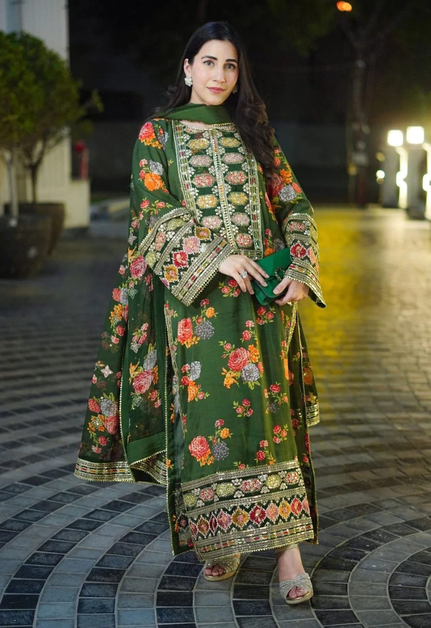 Printed Silk 3 Piece Unstitched Suit ACL-LUX-15-25 - Party Wear