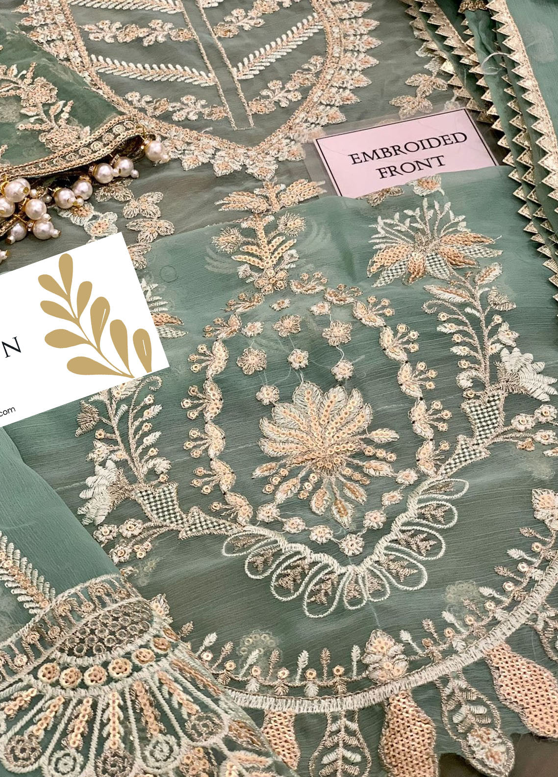 Embroidered Unstitched 3 Piece Chiffon Suit AC-D07-JOHARTAAL-22 -Party Wear