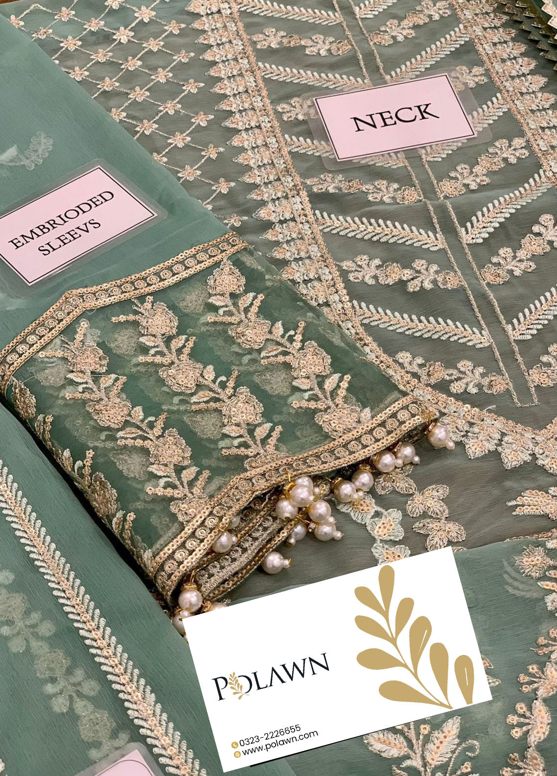 Embroidered Unstitched 3 Piece Chiffon Suit AC-D07-JOHARTAAL-22 -Party Wear