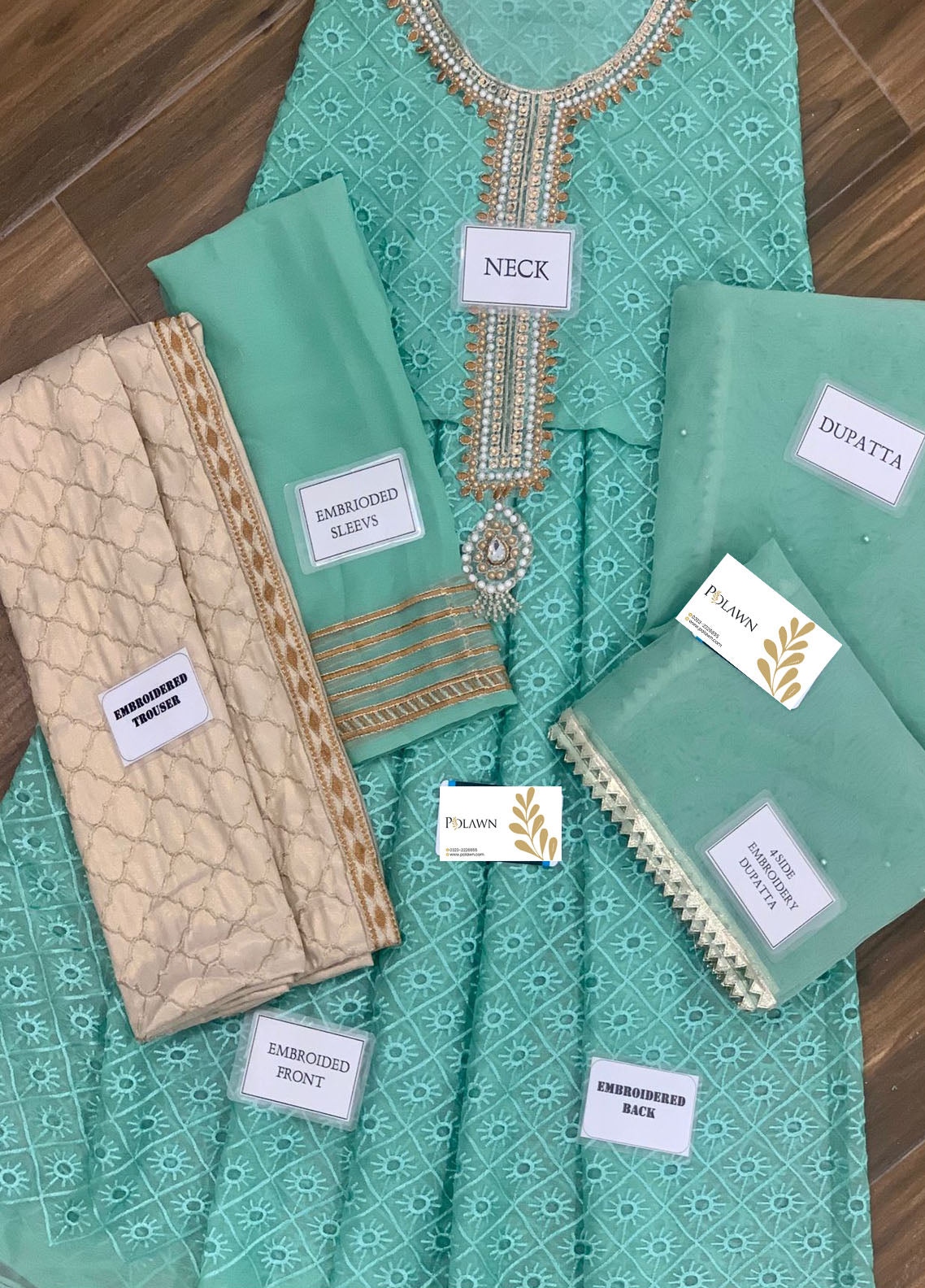 Pistachio Green Embroidered Unstitched 3 Piece Chiffon Suit AIC-Dreamy Pastel-21-Party Wear