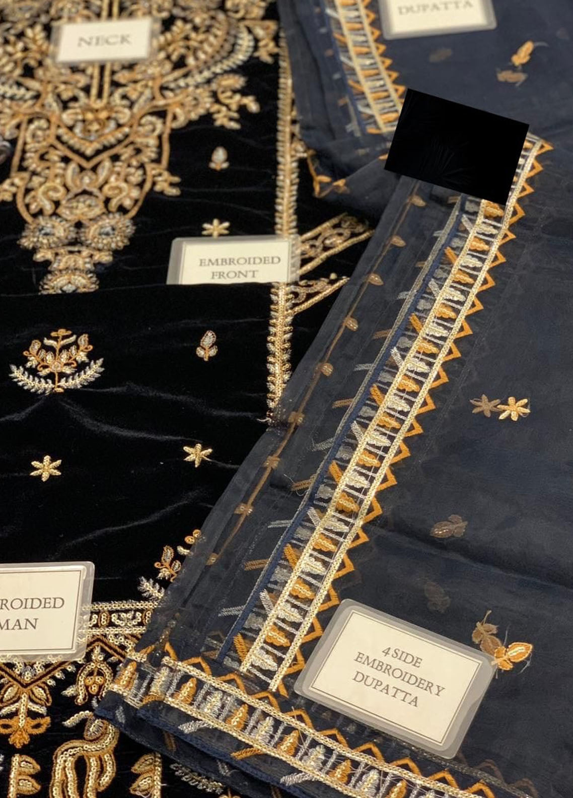 Embroidered Unstitched 3 Piece Velvet Suit AJAMC-D08-22 -Party Wear