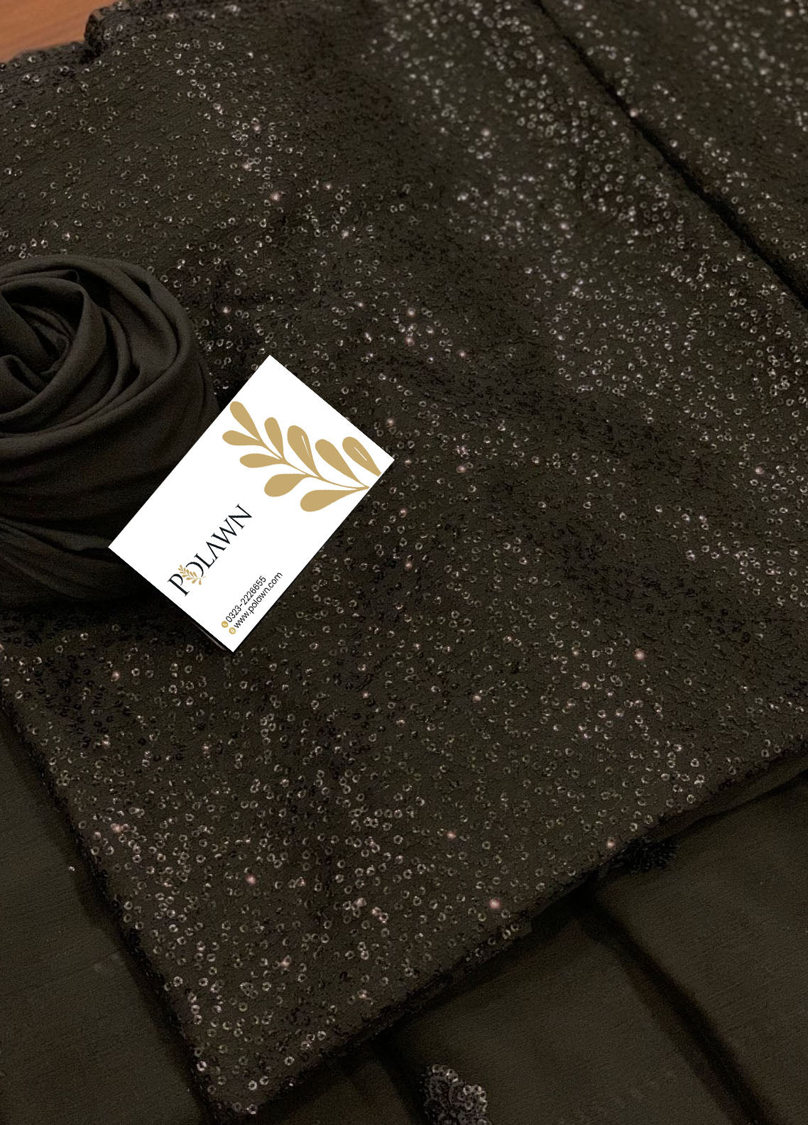 Black Embroidered Unstitched Chiffon Saree AJC-D08-22-Party Wear