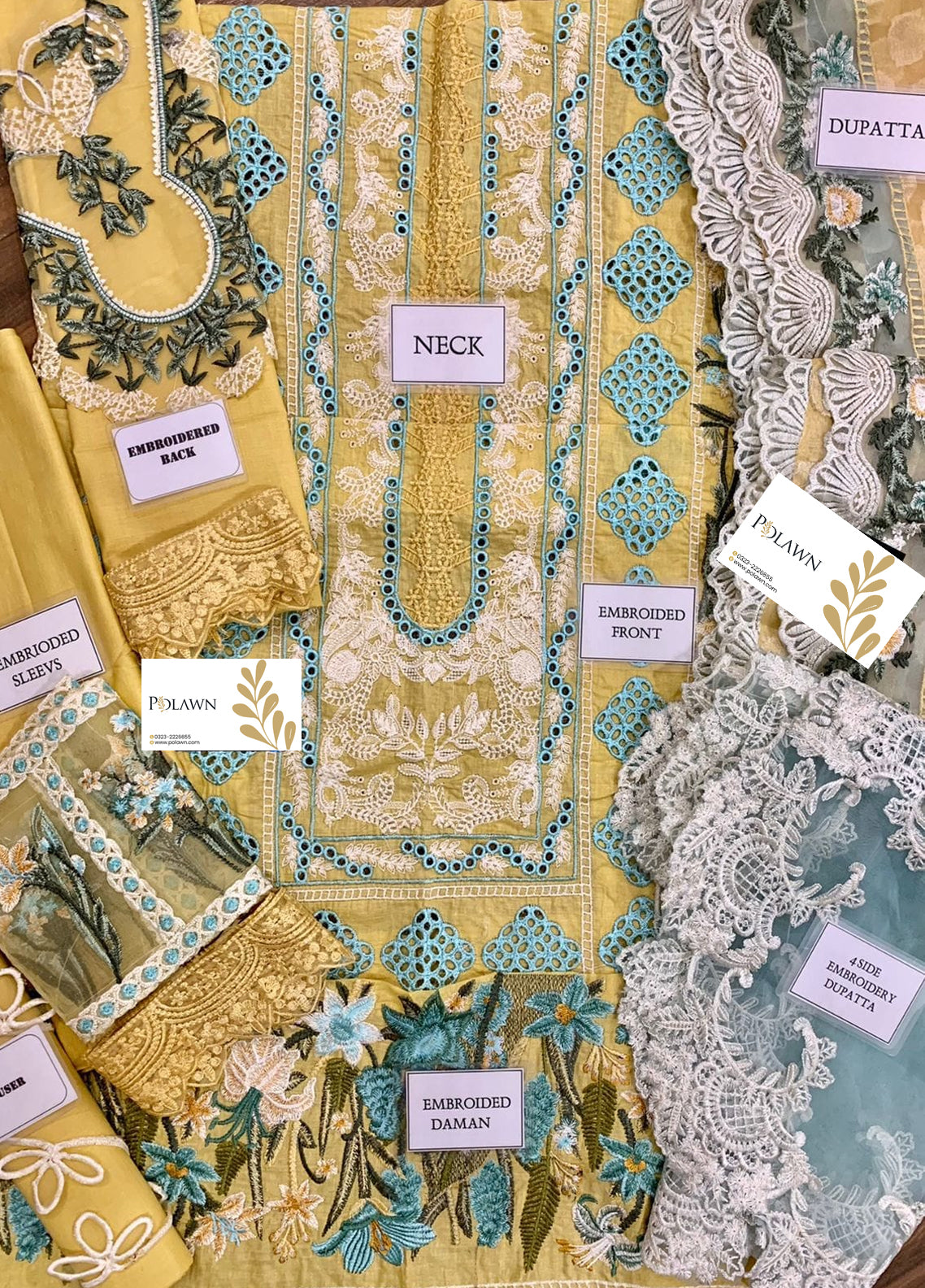 Embroidered Lawn 3 Piece Unstitched Suit CSSL-D05-A-AMBER-22 -Summer Collection