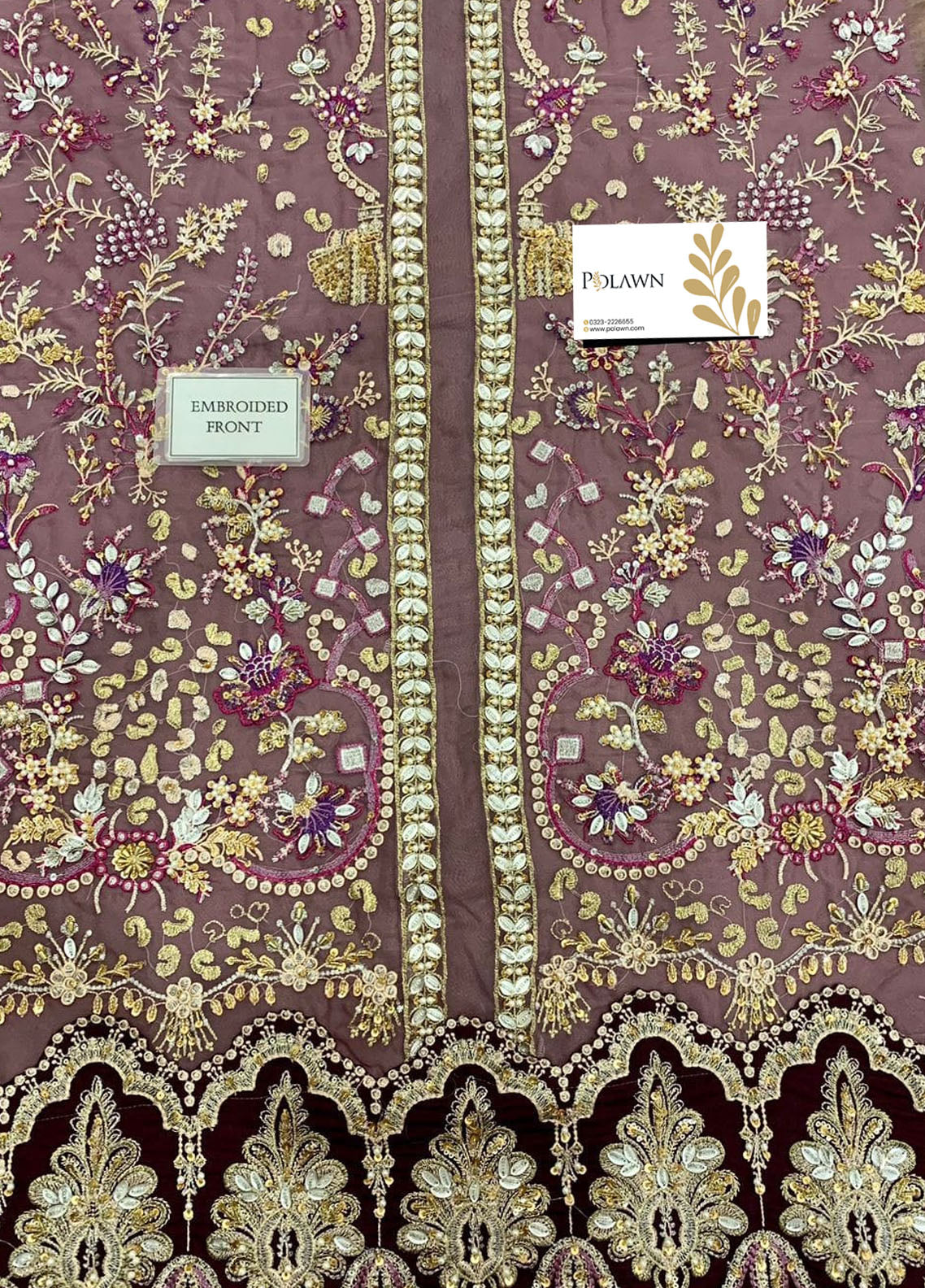 Embroidered Unstitched 3 Piece Organza Suit ECC-D03-MAUVELOUS-22-Party Wear