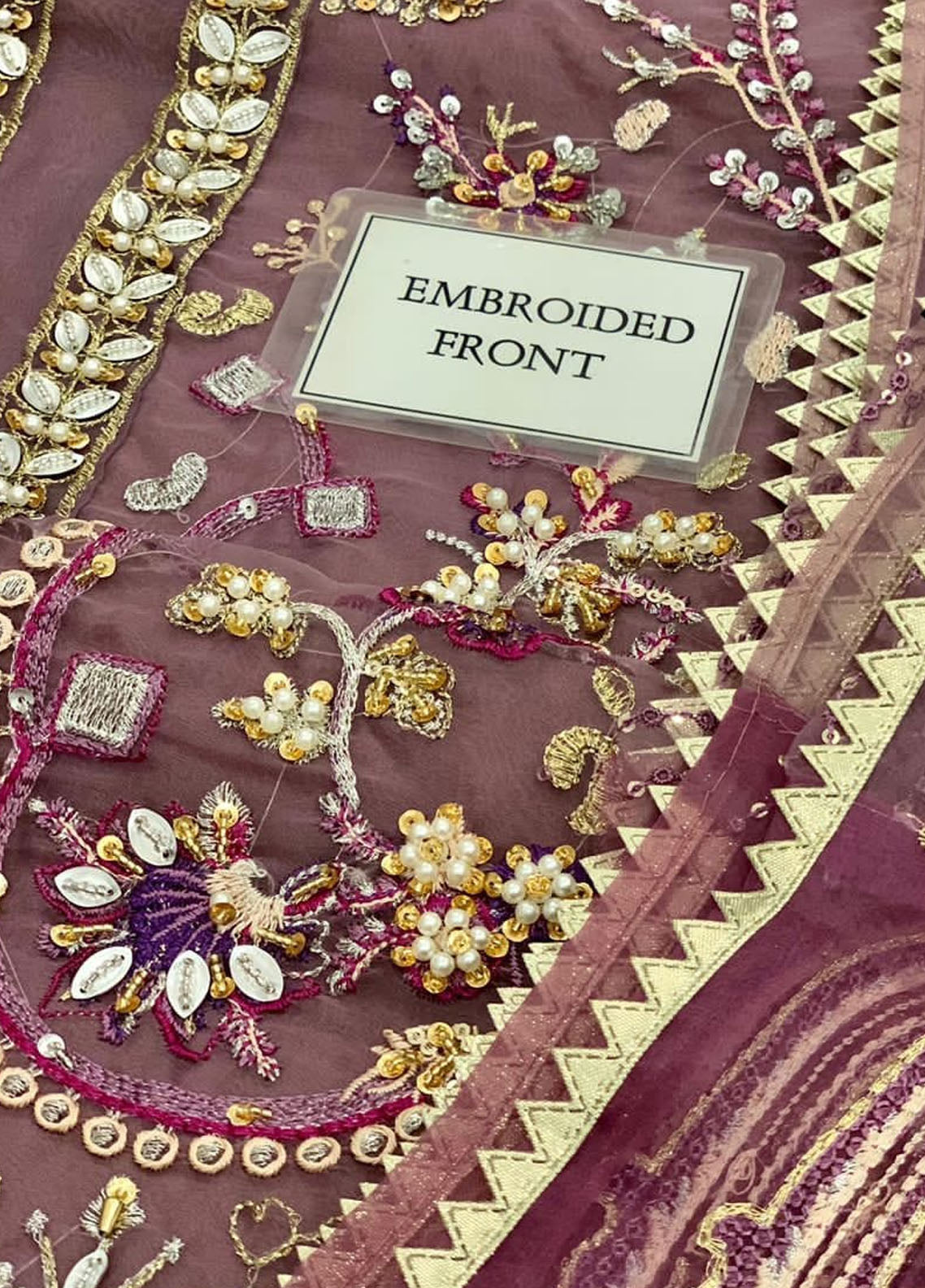 Embroidered Unstitched 3 Piece Organza Suit ECC-D03-MAUVELOUS-22-Party Wear