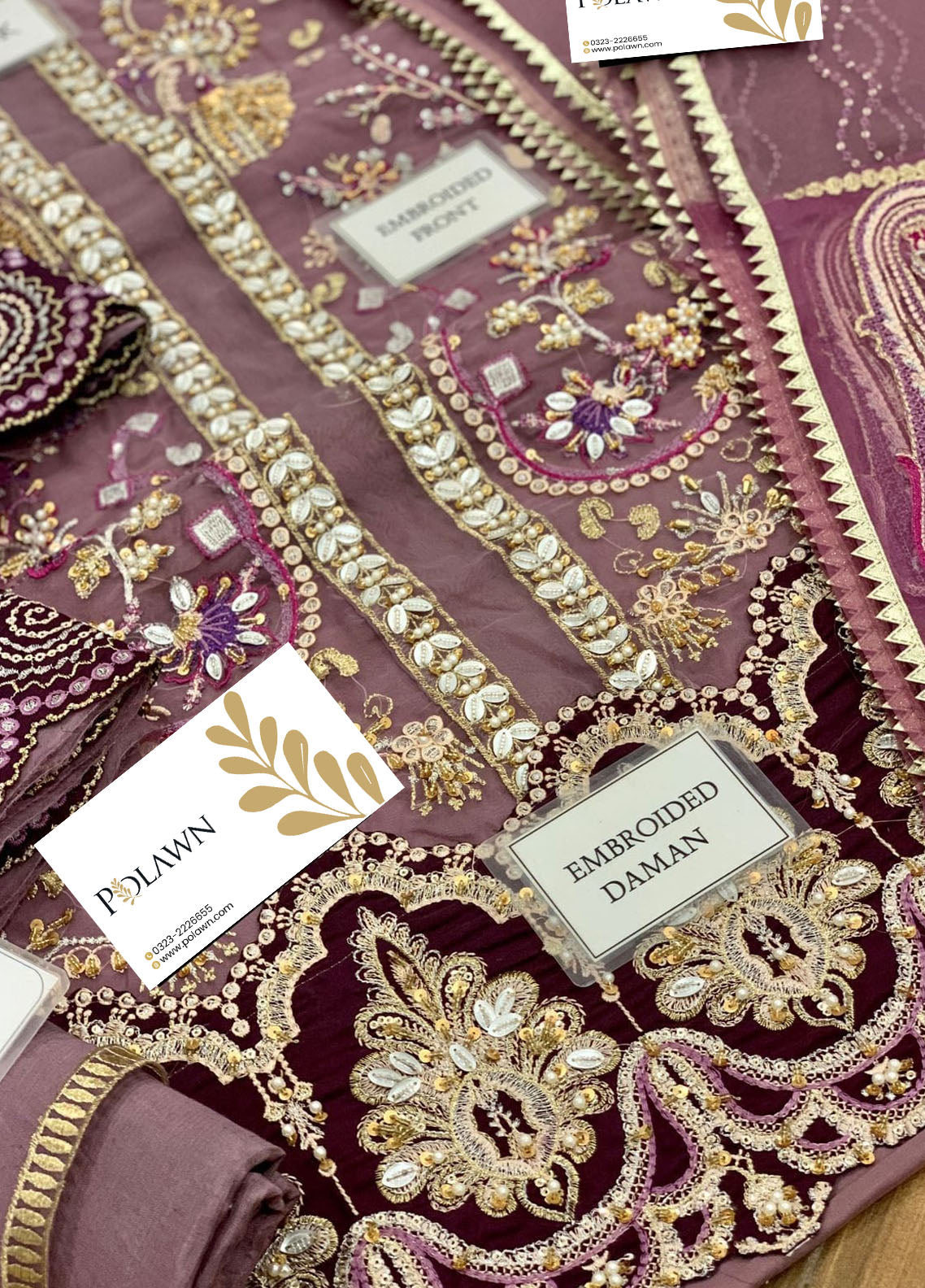 Embroidered Unstitched 3 Piece Organza Suit ECC-D03-MAUVELOUS-22-Party Wear