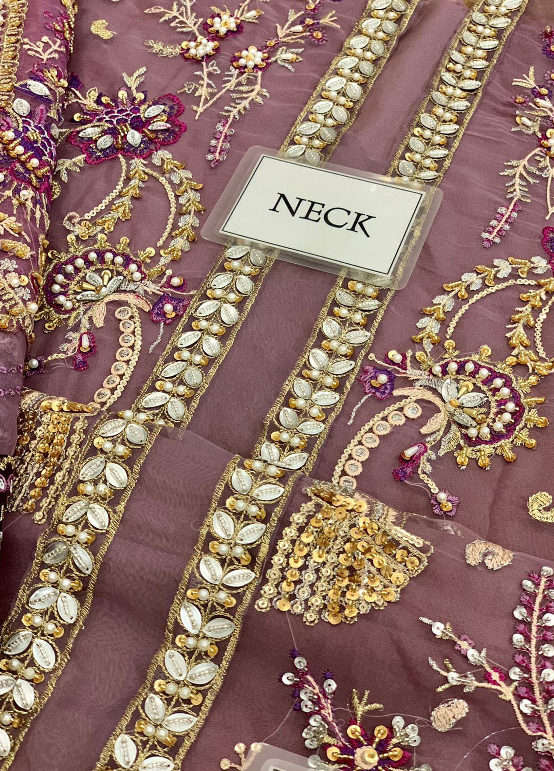 Embroidered Unstitched 3 Piece Organza Suit ECC-D03-MAUVELOUS-22-Party Wear