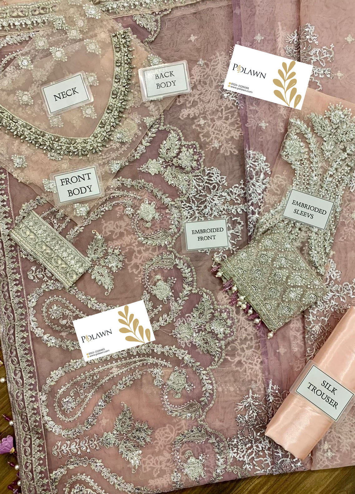 Embroidered Unstitched 3 Piece Net Saree MBC-BD-2404-22 -Party Wear