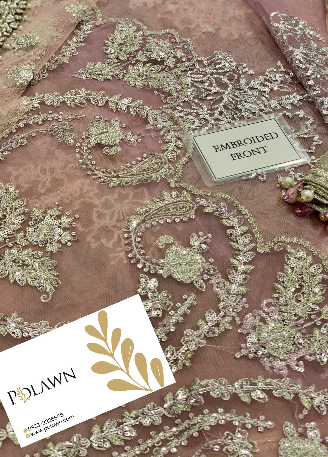 Embroidered Unstitched 3 Piece Net Saree MBC-BD-2404-22 -Party Wear