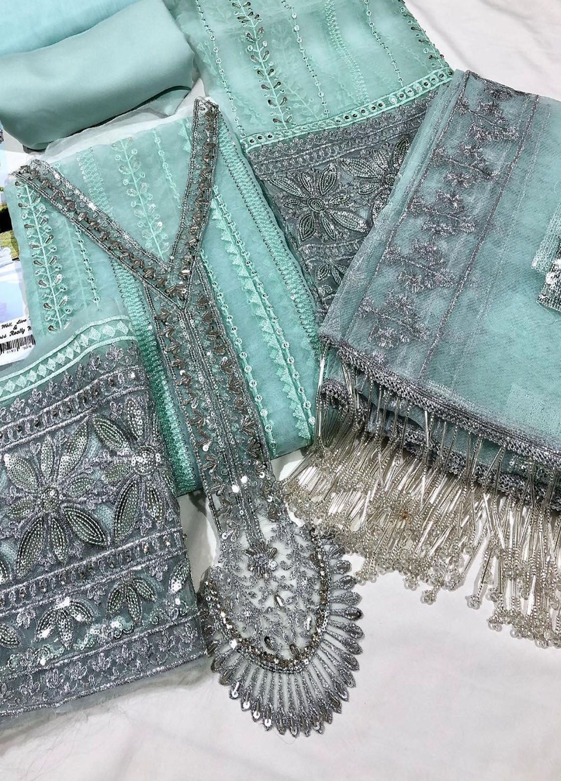 Embroidered Unstitched 3 Piece Organza Suit MBC-CST-302-ASMANI - Party Wear