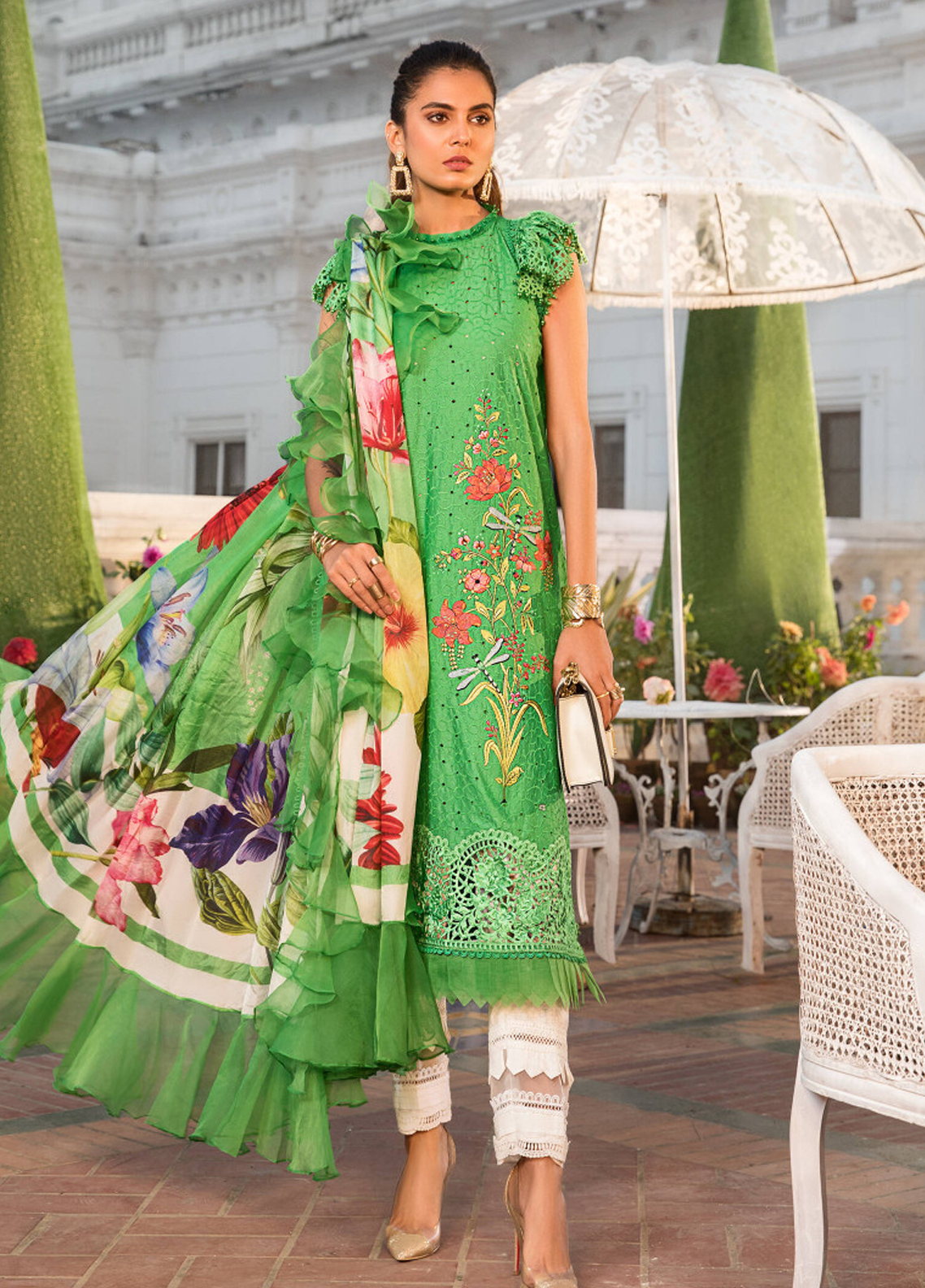 Embroidered Lawn 3 Piece Unstitched Suit MBL-D-2207-B-22 - Summer Collection