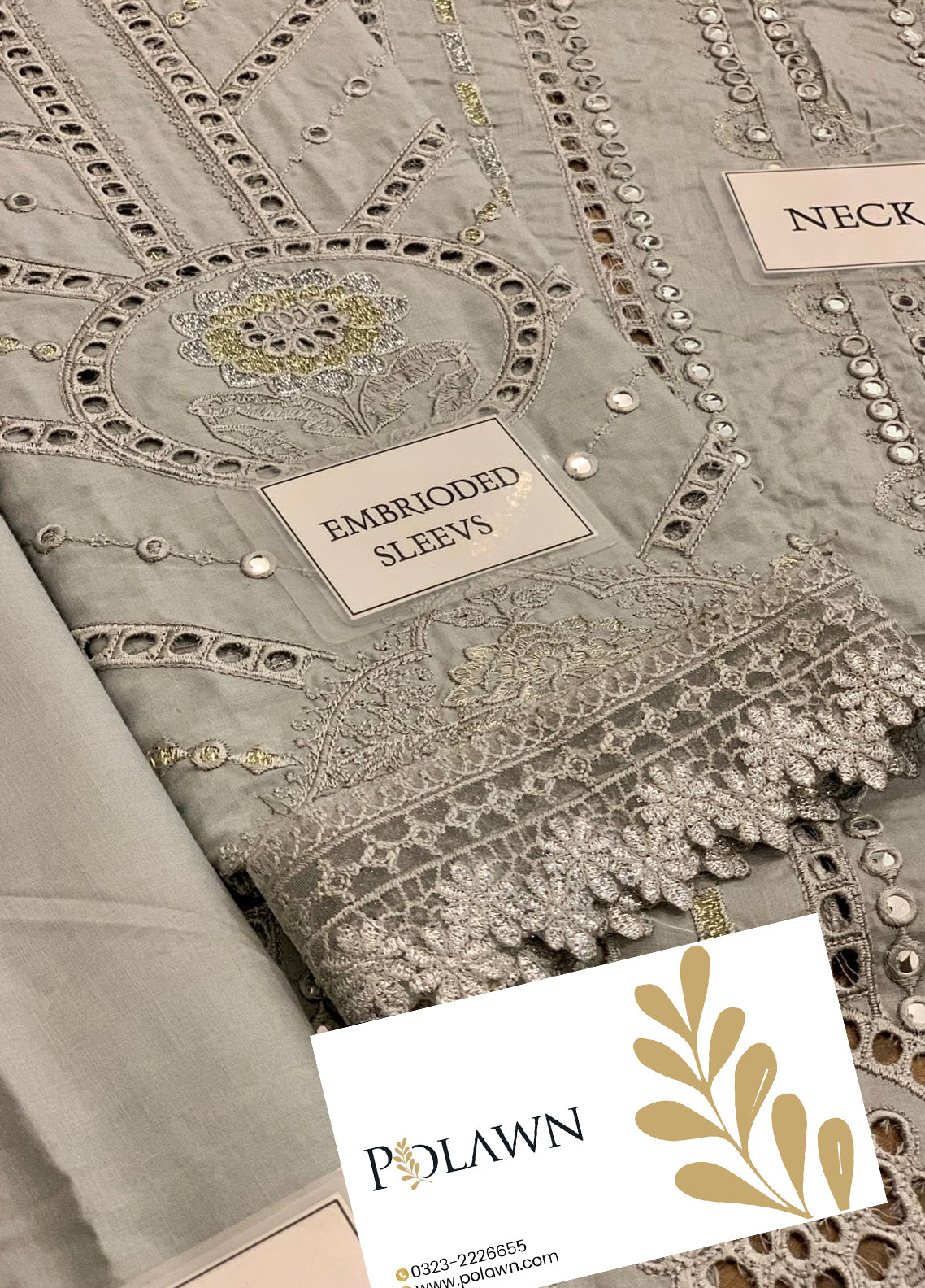 Embroidered Lawn 3 Piece Unstitched Suit MBL-D-2308-B-23 - Summer Collection