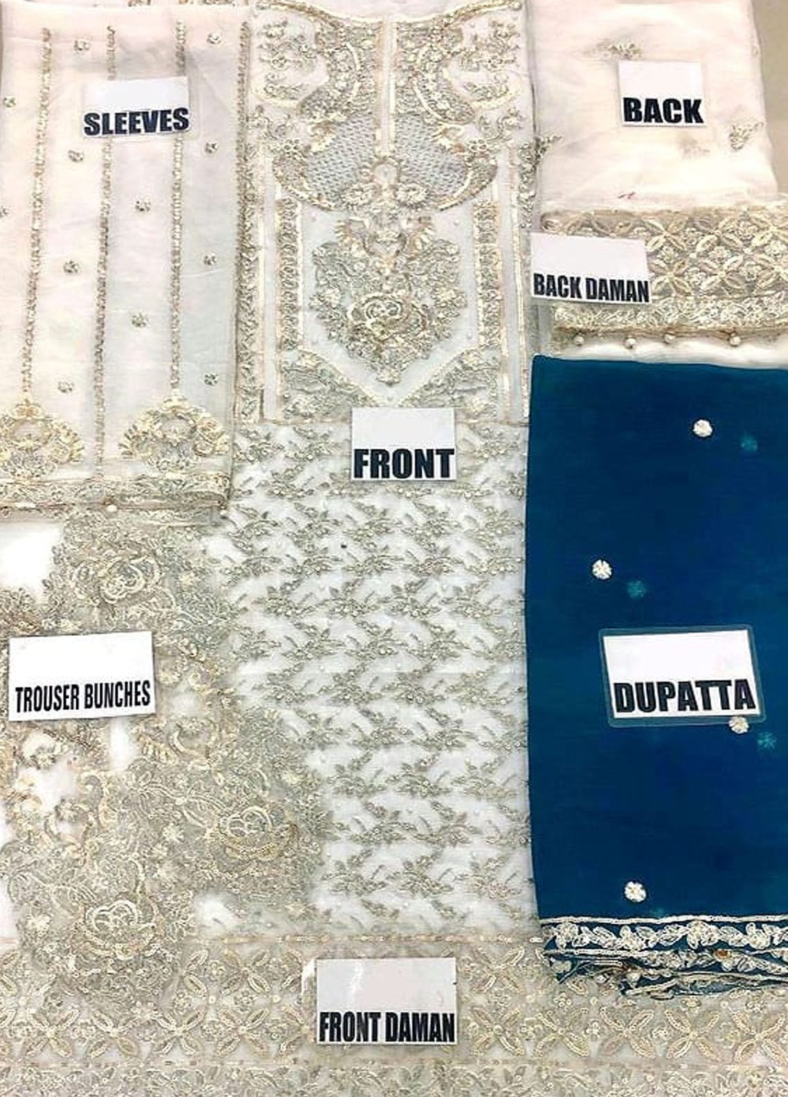 White Embroidered Unstitched 3 Piece Chiffon MMC-FMM-01 Party Wear