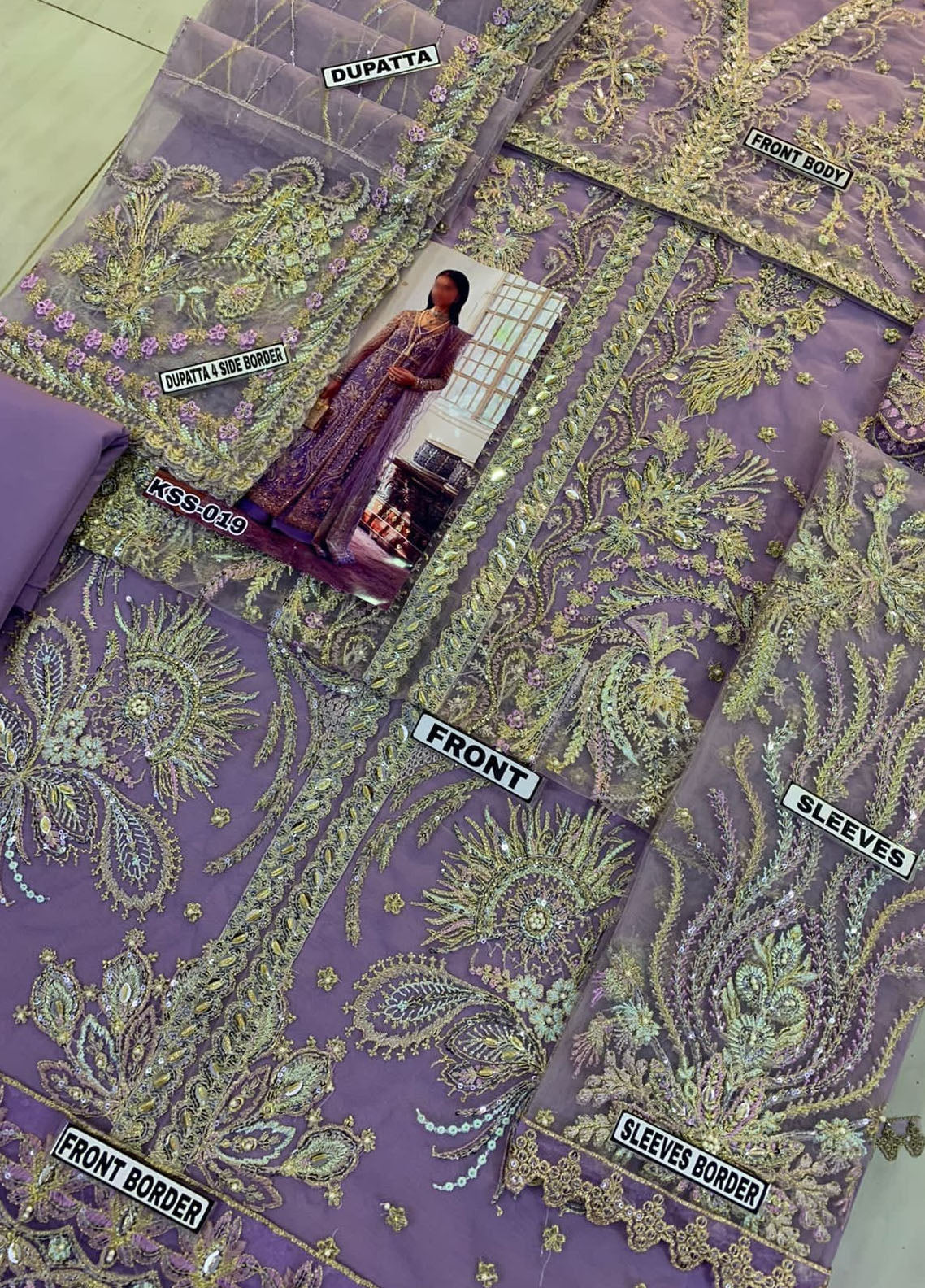 Purple Embroidered Unstitched 3 Piece Net Suit SC-ZAINA-Party Wear