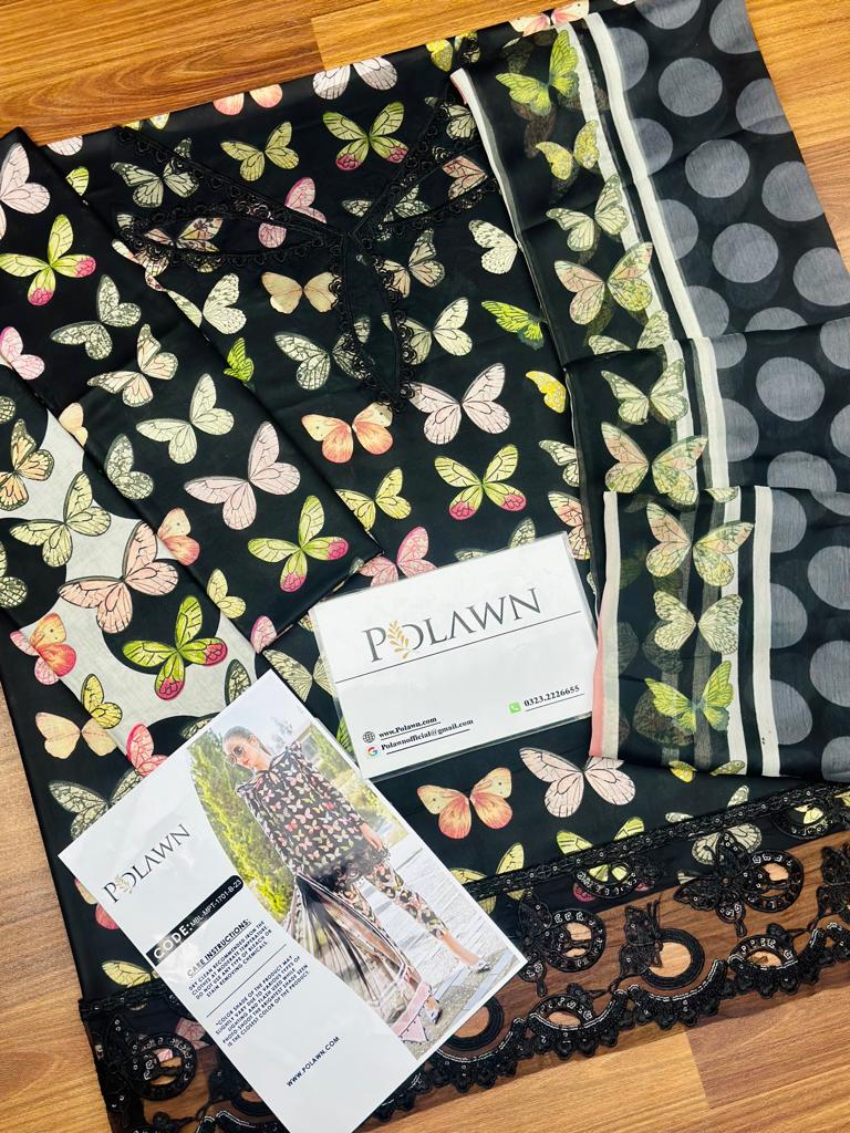 Embroidered Lawn 3 Piece Unstitched Suit MBL-MPT-1701-B-23-Summer Collection