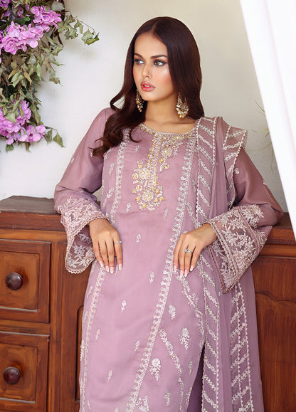 Daastan by Polawn Embroidered Unstitched 3 Piece Chiffon Suit PD-23-402- Party Wear