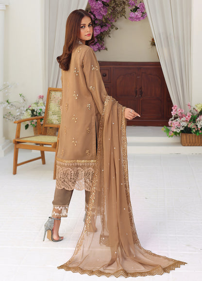 Daastan by Polawn Embroidered Unstitched 3 Piece Chiffon Suit PD-23-405- Party Wear