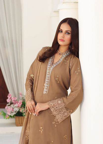 Daastan by Polawn Embroidered Unstitched 3 Piece Chiffon Suit PD-23-405- Party Wear