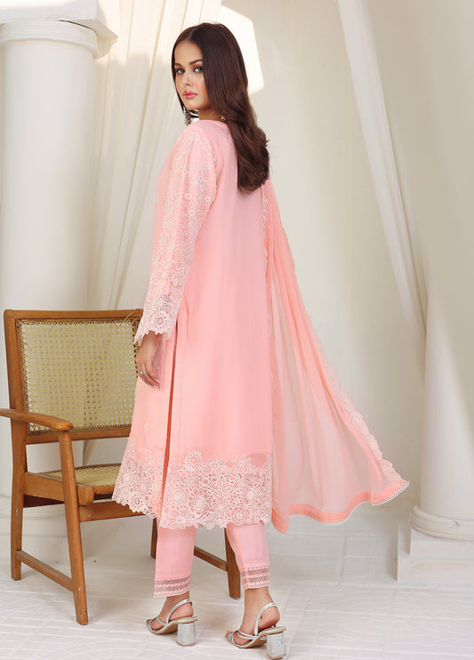 Daastan by Polawn Embroidered Unstitched 3 Piece Chiffon Suit PD-23-406- Party Wear