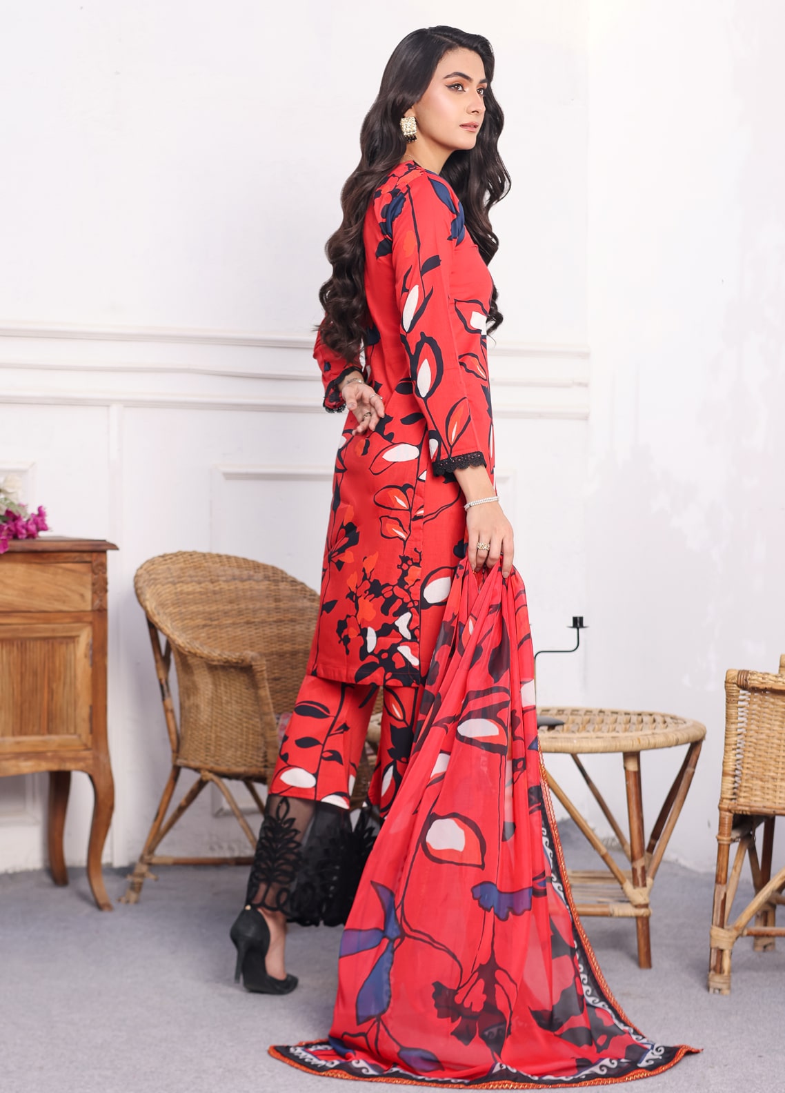 Heer By Polawn Embroidered Stitched 3 Piece Lawn Suit PD-24-101-A-Ready to Wear