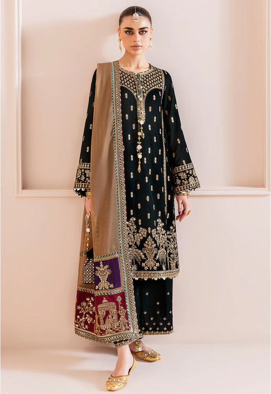 Embroidered Unstitched 3 Piece Velvet Suit JV-CVF-D01-25 - Party Wear