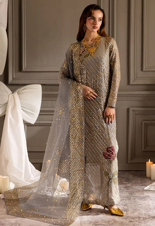 Embroidered Chiffon 3 Piece Unstitched Suit NC-TW-16 - Party Wear