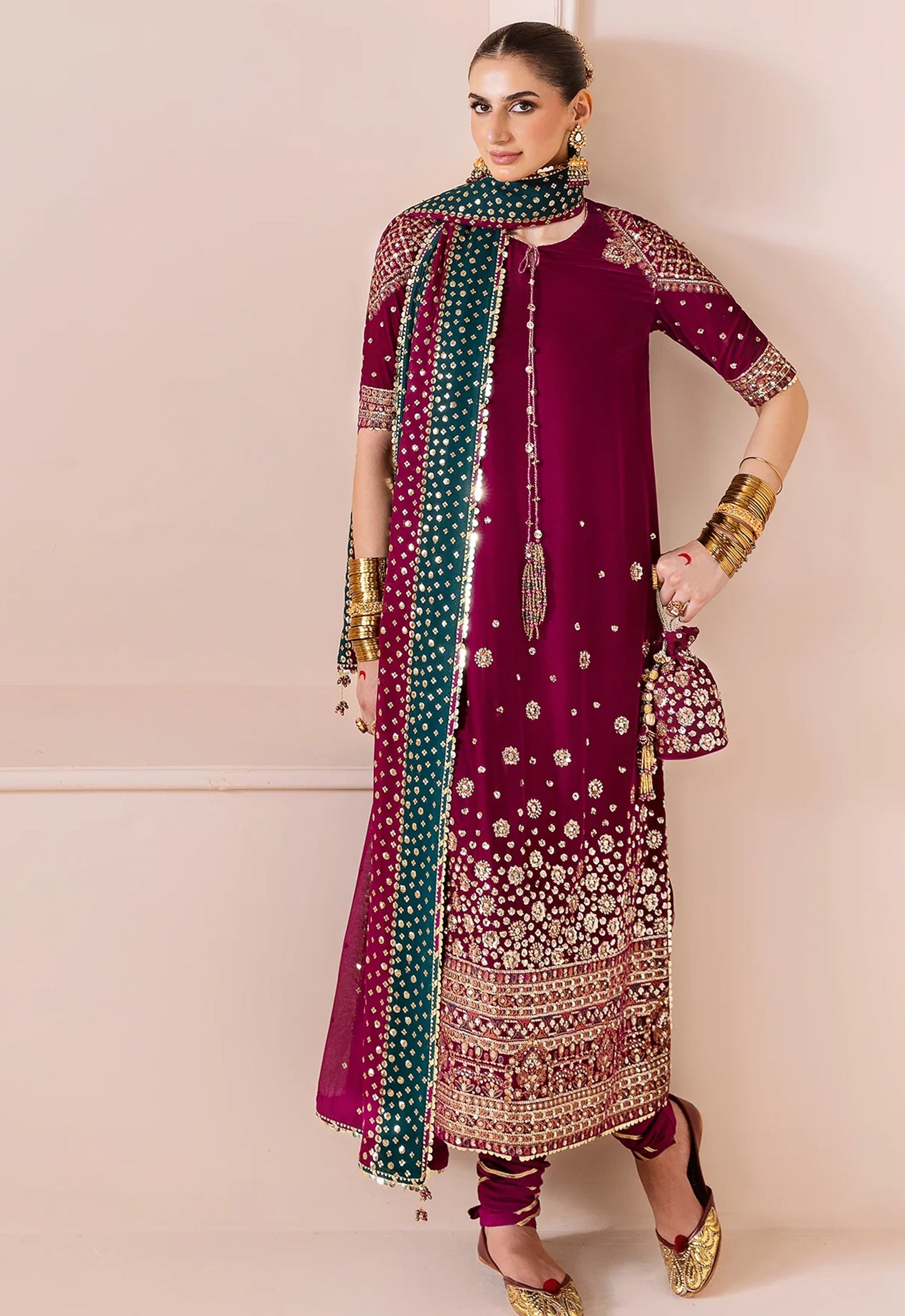 Embroidered Unstitched 3 Piece Velvet Suit JV-CVF-D02-25 - Party Wear