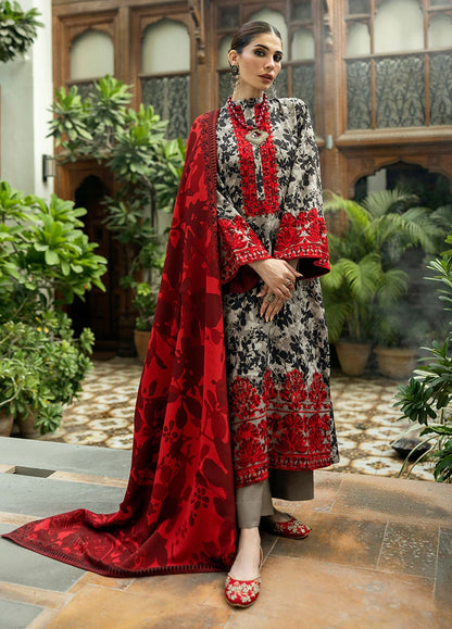 Embroidered Lawn 3 Piece Unstitched Suit ZCL-D04-ZEMASTAN - Summer Collection