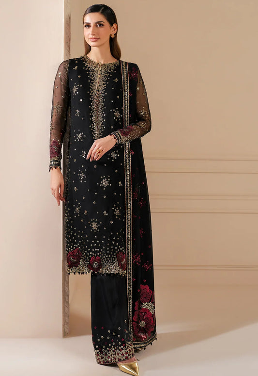 Embroidered Chiffon 3 Piece Unstitched Suit JUC-3070 - Party Wear