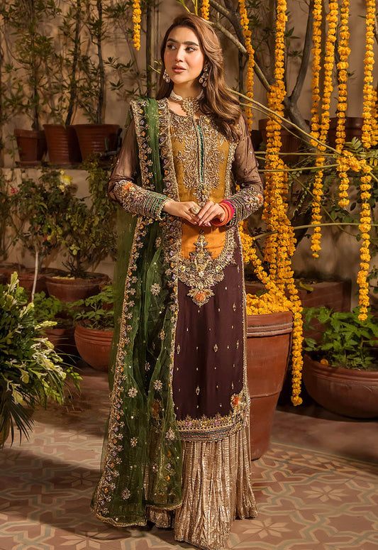 Embroidered Chiffon 3 Piece Unstitched Suit KBC-P-265 - Party Wear