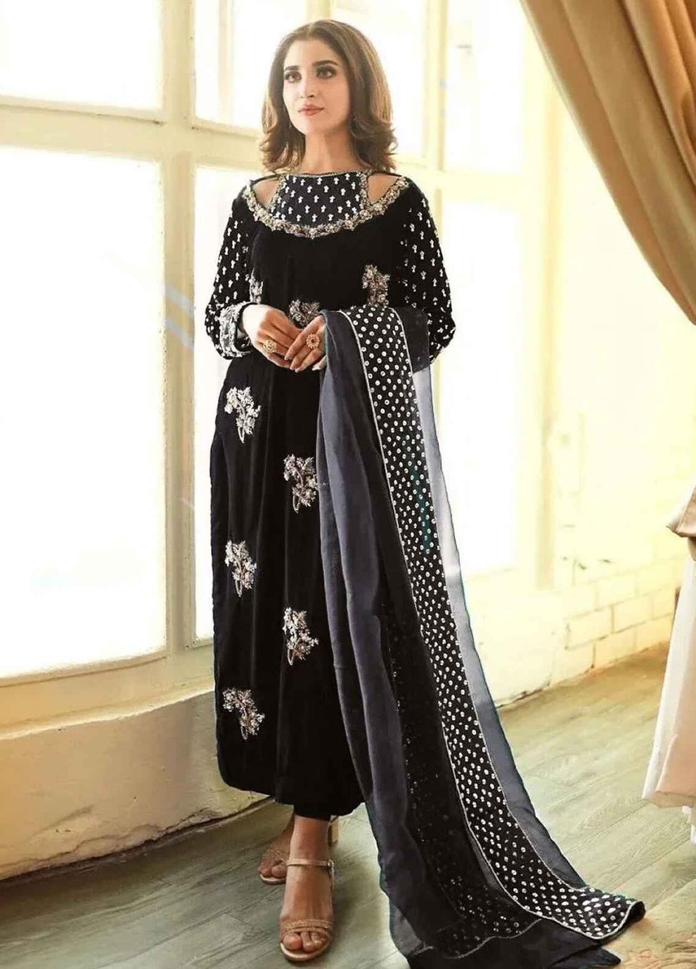 Velmor by Seran Embroidered Velvet Suit Unstitched 3 Piece SRN24VF Emera - Formal Collection