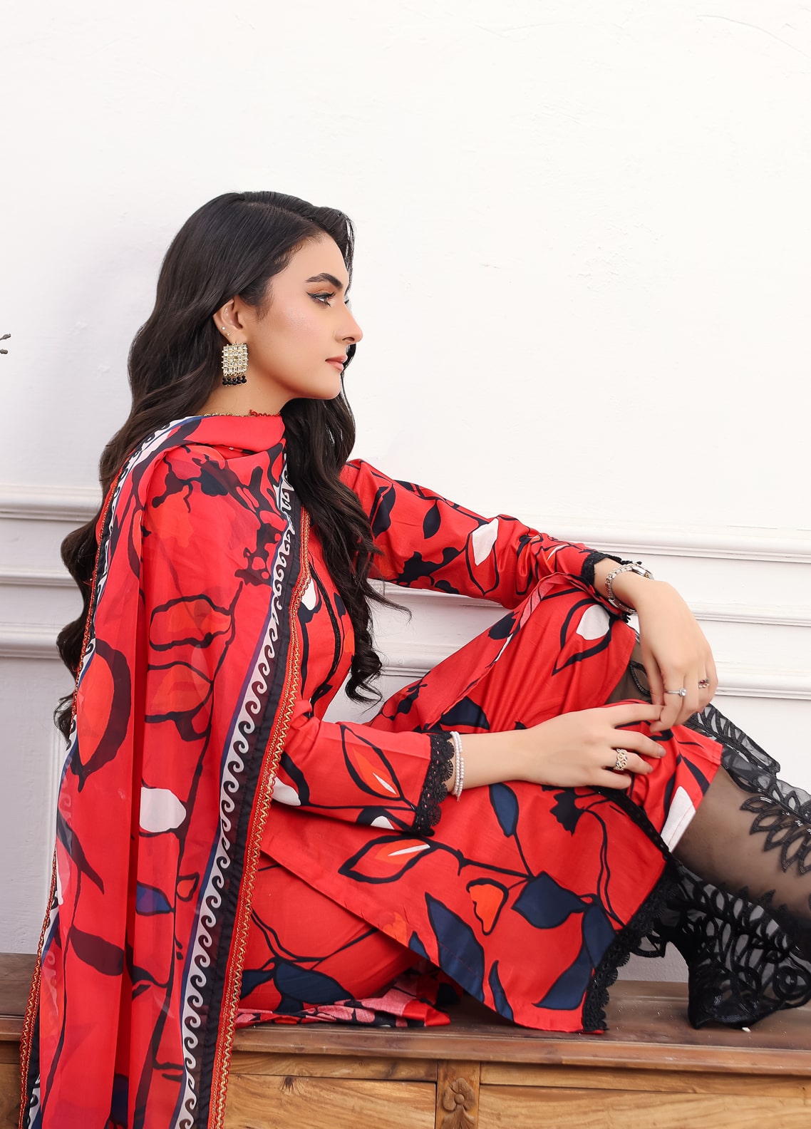 Heer By Polawn Embroidered Stitched 3 Piece Lawn Suit PD-24-101-A-Ready to Wear