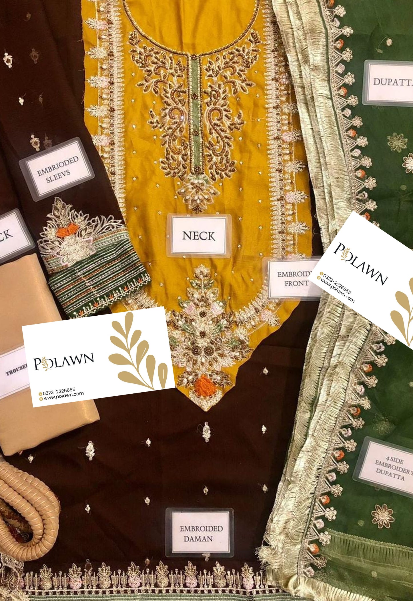 Embroidered Chiffon 3 Piece Unstitched Suit KBC-P-265 - Party Wear