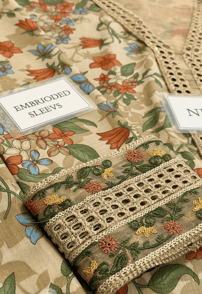 Embroidered Lawn 3 Piece Unstitched Suit BL-UF-4339-A - Summer Collection