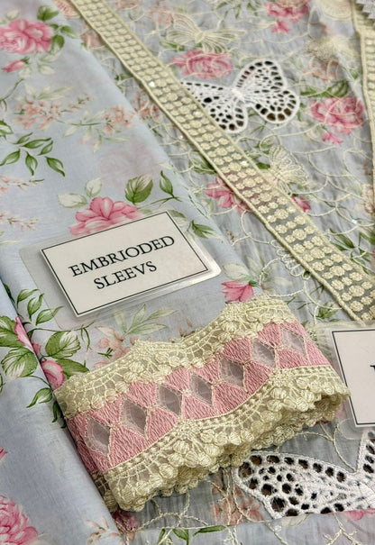 Embroidered Lawn 3 Piece Unstitched Suit MBL-MPT-2901-A-26 - Summer Collection