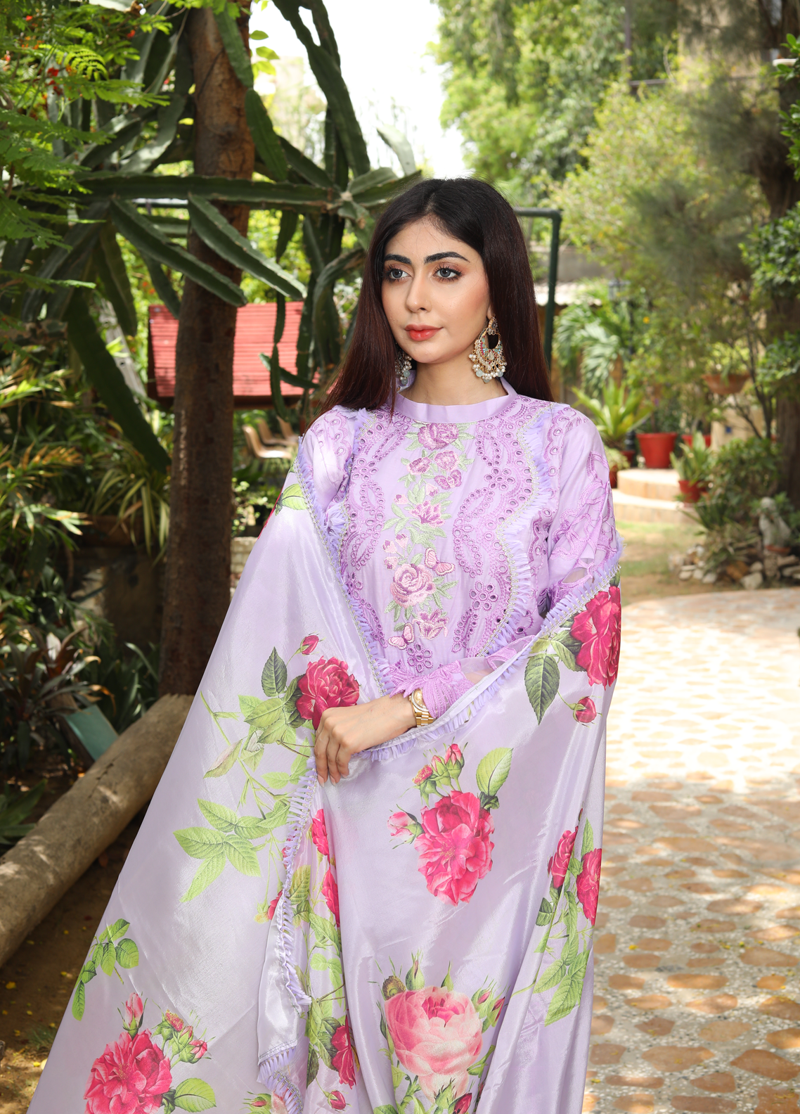 Embroidered Stitched 3 Piece Lawn Suit Design 604 Ready to Wear