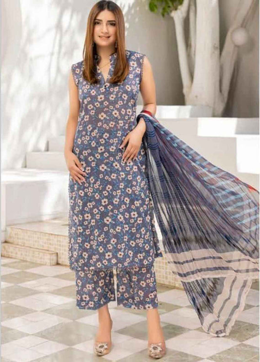 Printed Silk 3 Piece Unstitched Suit PL-CHAMEUSE-110-24 - Party Wear