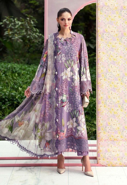 Embroidered Lawn 3 Piece Unstitched Suit MBL-MPT-3006-B-26 - Summer Collection